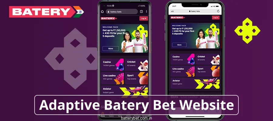 Batery Bet mobile website for Indians