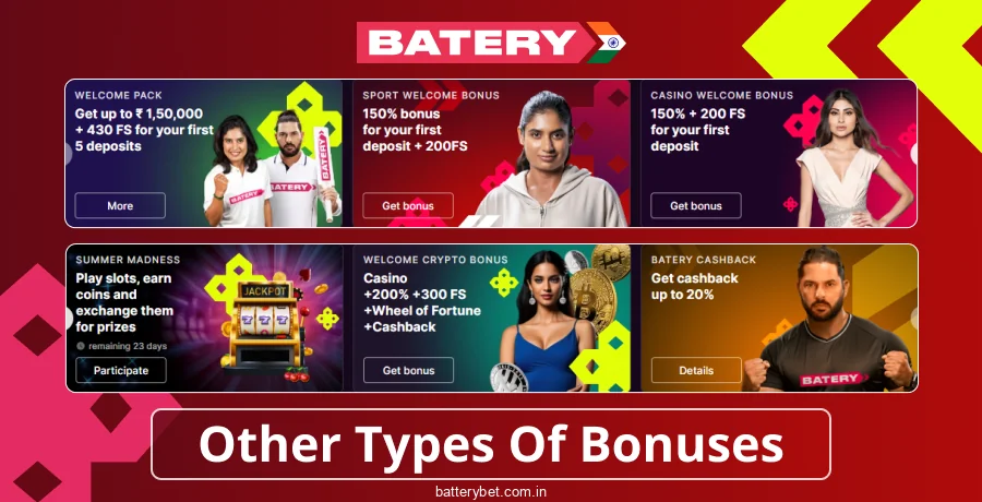 Promotion options for Indian players Batery Bet