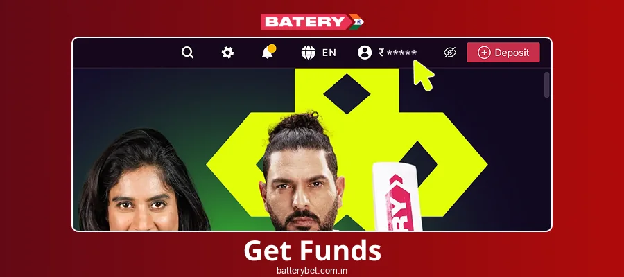 Get a top-up at Batery Bet IN