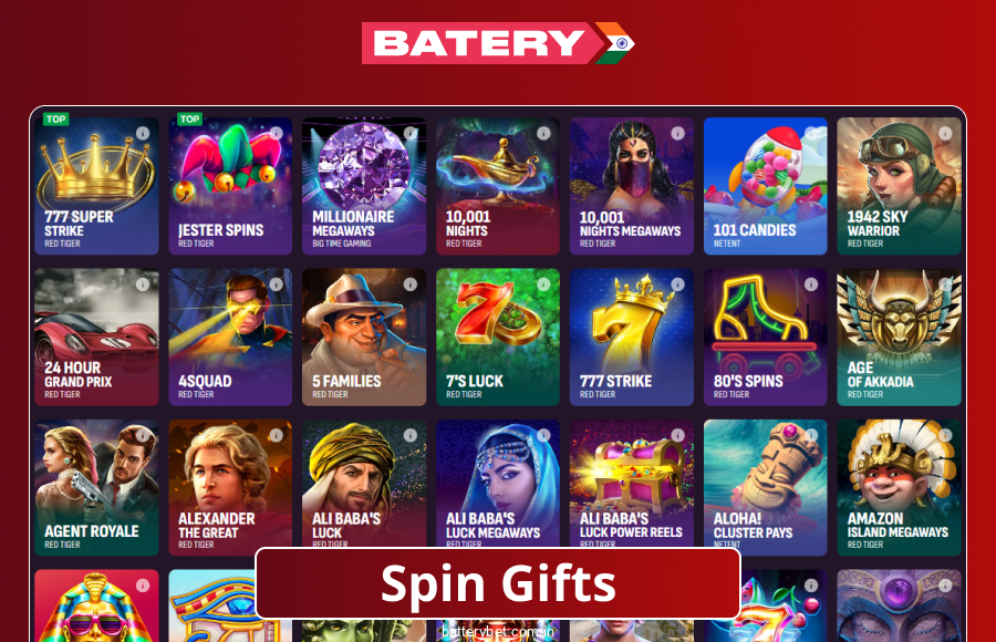 Play Spin Gifts on Batery Bet IN